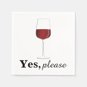 Serviette En Papier Oui, S'Il Vous Plaît Vin - Cocktail Napkin