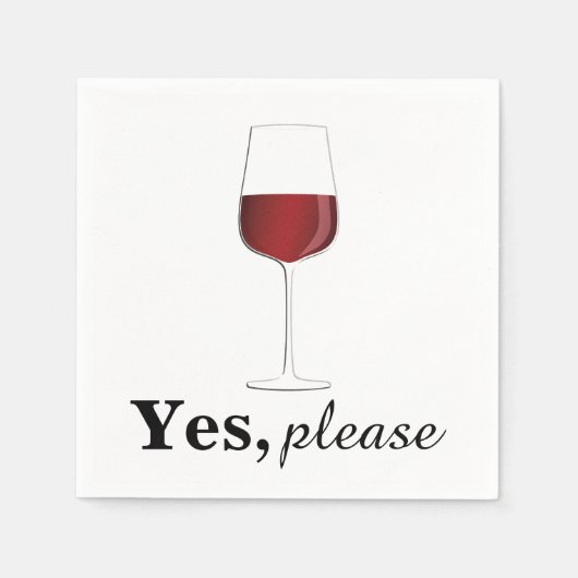 Serviette En Papier Oui, S'Il Vous Plaît Vin - Cocktail Napkin (Devant)