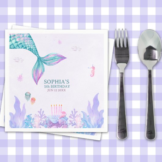 Serviette En Papier Our Little Mermaid Birthday Party 