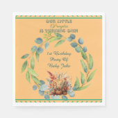 Serviette En Papier Our Little Pumpkin 1st Birthday Fall Wreath Orange (Devant)
