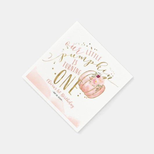 Serviette En Papier Our Little Pumpkin Is Turning One 1st Birthday (Coin)