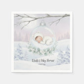 Serviette En Papier Our Little Snowbaby is on the way Winter Accent (Devant)