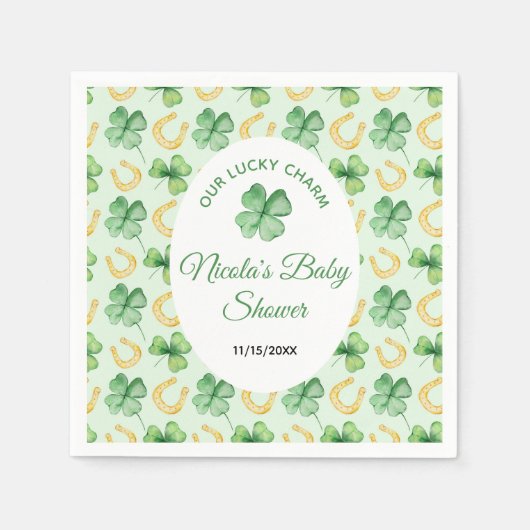 Serviette En Papier Our Lucky Charm St Patrick's Baby Shower (Devant)