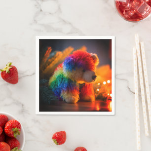 Serviette En Papier Ours arc-en-ciel