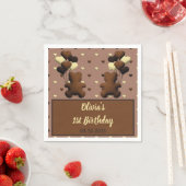 Serviette En Papier Ours au chocolat mignon serviettes d'anniversaire (En situation)
