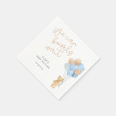 Serviette En Papier Ours avec Bleu et Ballons Tan (Coin)