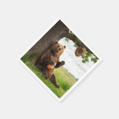 Serviette En Papier Ours avec un pot de miel (Coin)
