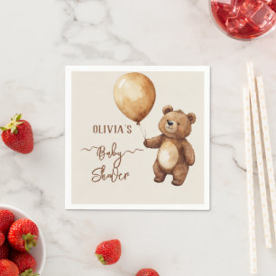 Serviette En Papier Ours Ballons Nuages Attendre Baby shower Bearly