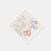 Serviette En Papier Ours Bébé, Ballons Bleus, Premier anniversaire (Coin)