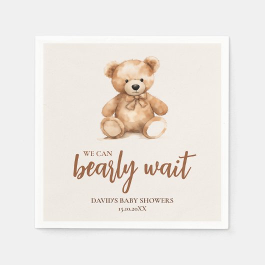 Serviette En Papier Ours blanc mignon (Devant)