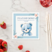 Serviette En Papier Ours bleu bouffant (En situation)