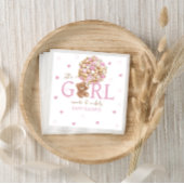 Serviette En Papier Ours Boho Minimal Avec Ballons Rose