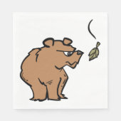 Serviette En Papier Ours Brown avec chute de la feuille d'automne joli (Devant)