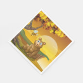 Serviette En Papier Ours Brun Coucher de Soleil (Coin)