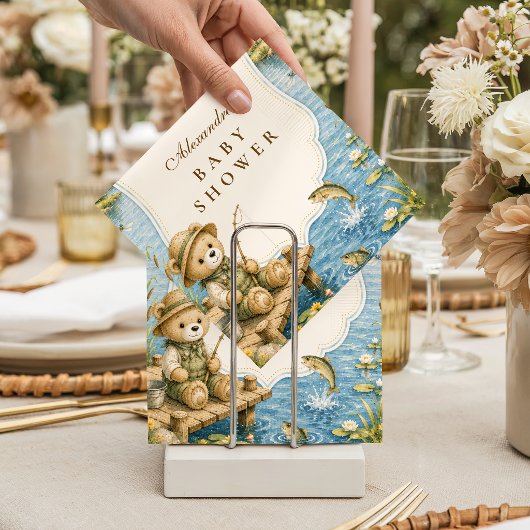 Serviette En Papier Ours Capriceux Fête de Naissance Pêche