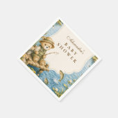 Serviette En Papier Ours Capriceux Fête de Naissance Pêche (Coin)