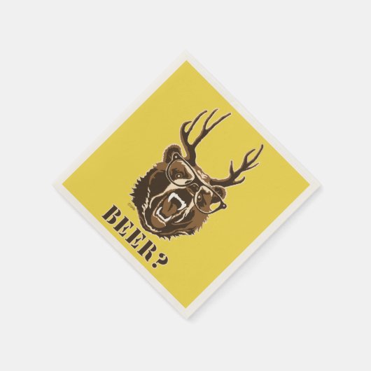 Serviette En Papier Ours, cerf ou bière (Coin)