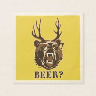 Serviette En Papier Ours, cerf ou bière