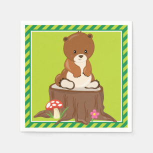 Serviette En Papier Ours CUB des animaux de région boisée