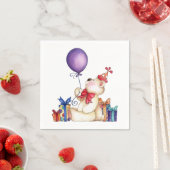 Serviette En Papier Ours d'anniversaire (En situation)