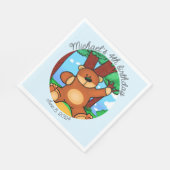 Serviette En Papier Ours dans la prairie d'anniversaire (Coin)