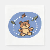 Serviette En Papier Ours d'automne avec Feuilles en chute (Devant)