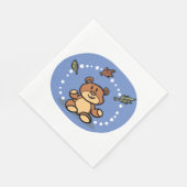 Serviette En Papier Ours d'automne avec Feuilles en chute (Coin)