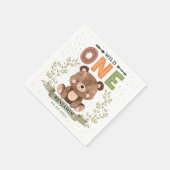 Serviette En Papier Ours de bébé en bois Wild Un Anniversaire serviett (Coin)