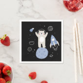 Serviette En Papier Ours De Cartoon Mignonne Dans L'Espace (En situation)