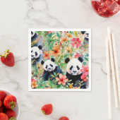 Serviette En Papier Ours de panda aquarelle (En situation)