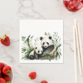 Serviette En Papier Ours De Panda Avec Cuisine (En situation)