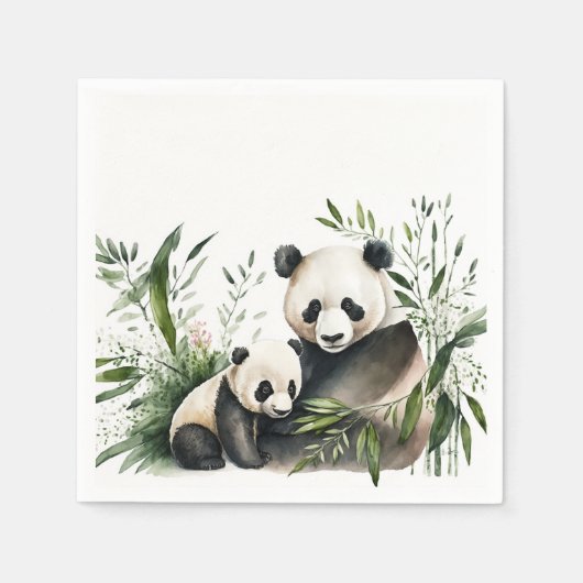 Serviette En Papier Ours De Panda Avec Cuisine (Devant)
