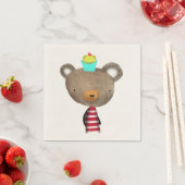 Serviette En Papier Ours de serviettes et cupcake (En situation)