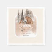 Serviette En Papier Ours des bois |Animaux Baby shower Bearly Wait Boy (Devant)