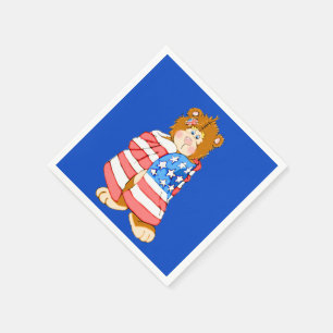 Serviette En Papier Ours du drapeau patriotique