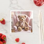 Serviette En Papier Ours En Conflit Avec Bow Rose (En situation)