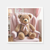 Serviette En Papier Ours En Conflit Avec Bow Rose (Devant)