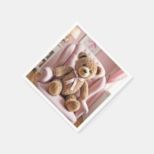 Serviette En Papier Ours En Conflit Avec Bow Rose (Coin)