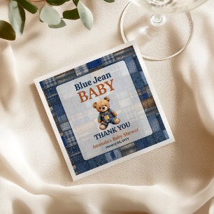 Serviette En Papier Ours en denim de l'Ouest patchwork pour Baby Showe