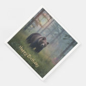 Serviette En Papier Ours en Forêt Magique (Coin)