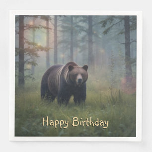 Serviette En Papier Ours en Forêt Magique