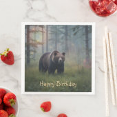 Serviette En Papier Ours en Forêt Magique (En situation)