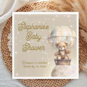 Serviette En Papier Ours en peluche au-dessus de la Lune Fête de naiss