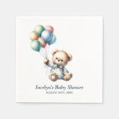 Serviette En Papier Ours en peluche avec Balloons Baby shower serviett (Devant)