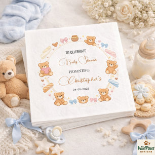Serviette En Papier Ours en peluche Baby Shower Garçon Joli Ours Ble