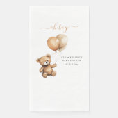 Serviette En Papier Ours en peluche Ballons baby shower neutre (Devant)