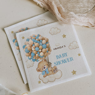 Serviette En Papier Ours en peluche ballons bleus Baby Shower