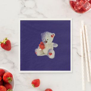 Serviette En Papier Ours en peluche blanc