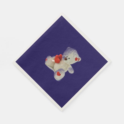 Serviette En Papier Ours en peluche blanc (Coin)