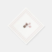 Serviette En Papier Ours en peluche blanc rose (Coin)